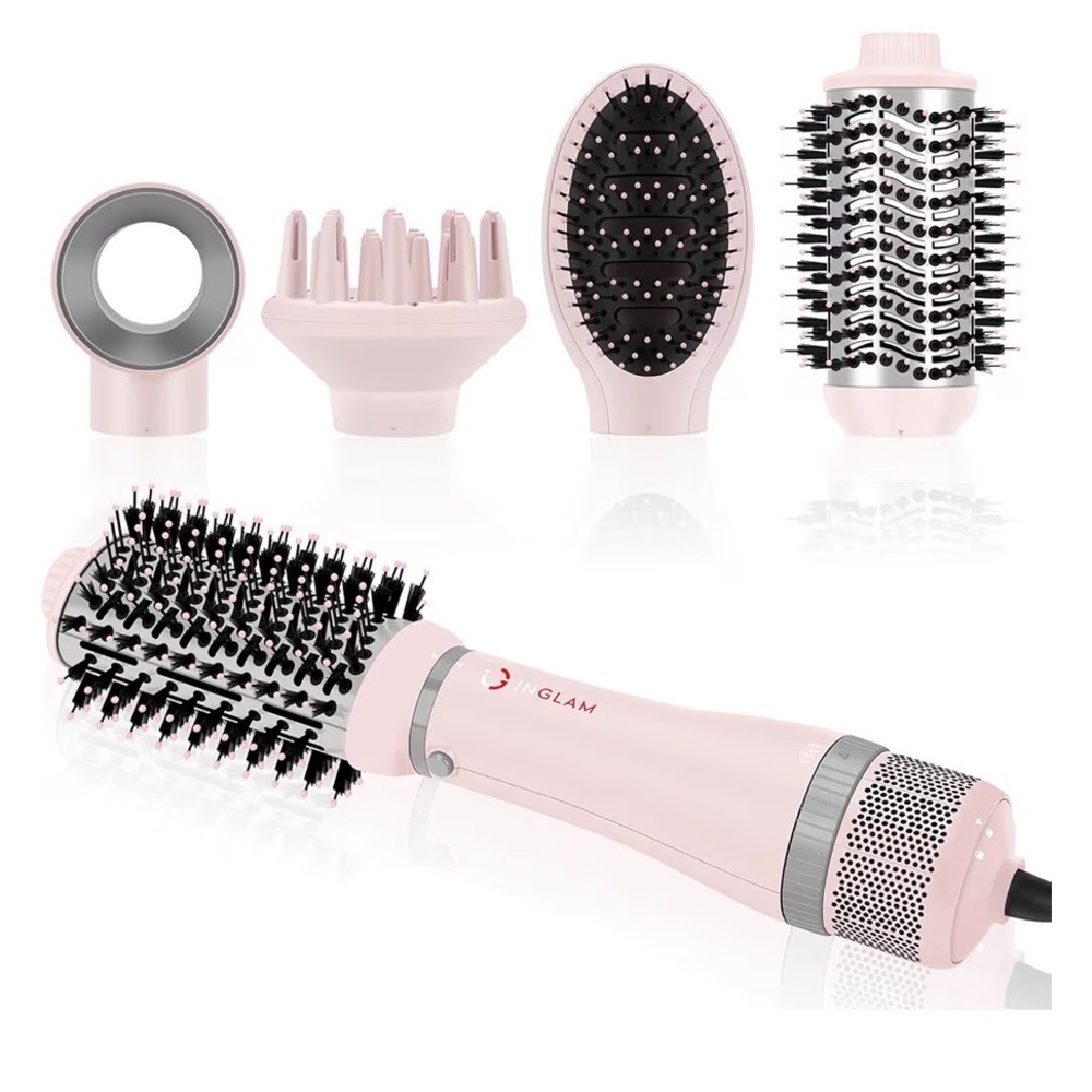 ✨ IG INGLAM 4-in-1 Blowout Hair Dryer Brush Set – Pink (New With Tags) ✨